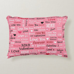 Liebe Forever - Valentinstag Typografie Muster Dekokissen