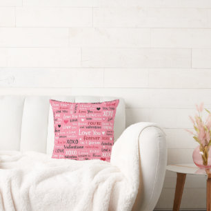 Liebe Forever - Valentinstag Typografie Muster Kissen