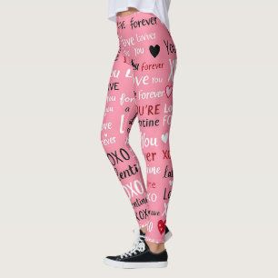 Liebe Forever - Valentinstag Typografie Muster Leggings