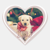 Liebe Form Custom Foto Weihnachten Herz-Aufkleber (Vorderseite)