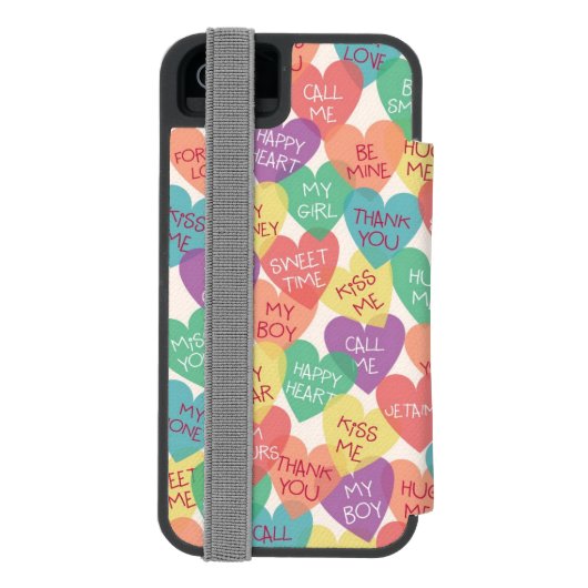 Liebe-Form-Hintergrund Incipio iPhone Geldbeutel-Hülle (Folio Rückseite)