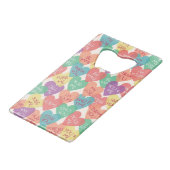 Liebe-Form-Hintergrund Kreditkartenflaschenöffner (Vorderseite Schrägansicht)