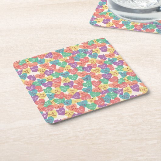 Liebe-Form-Hintergrund Rechteckiger Pappuntersetzer (angewinkelt)