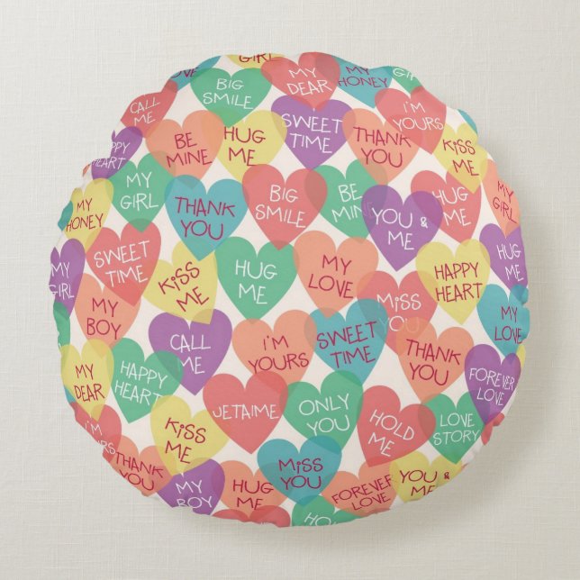 Liebe-Form-Hintergrund Rundes Kissen (Vorderseite)
