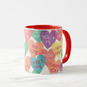 Liebe-Form-Hintergrund Tasse (VorderseiteRechts)
