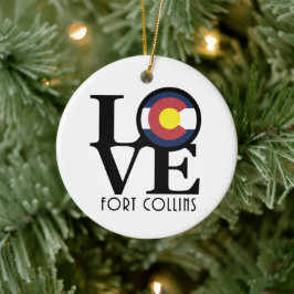 LIEBE Fort Collins Colorado Keramik Ornament
