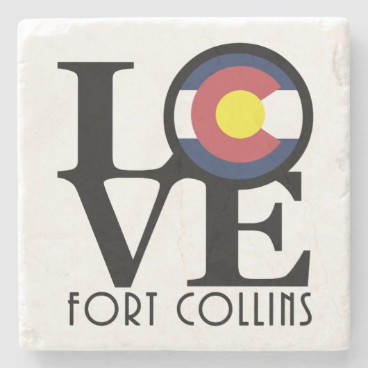 LIEBE Fort Collins Steinuntersetzer (Vorderseite)