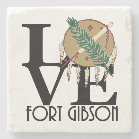 LIEBE Fort Gibson Oklahoma Steinuntersetzer (Vorderseite)