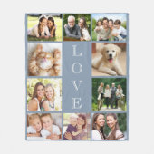 Liebe Foto Collage Dusty Blue Fleecedecke (Vorderseite)
