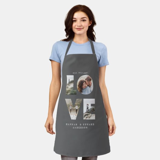 Liebe Foto Collage einfache moderne personalisiert Schürze (Getragen)