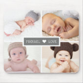 Liebe Foto Collage Grau Mousepad (Vorne)