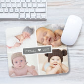 Liebe Foto Collage Grau Mousepad
