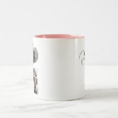 Liebe Foto Collage Herz Collage Valentinstag Zweifarbige Tasse (Mittel)