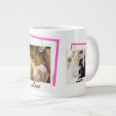 "Liebe" Foto Collage Jumbo-Tasse (Vorderseite Rechts)