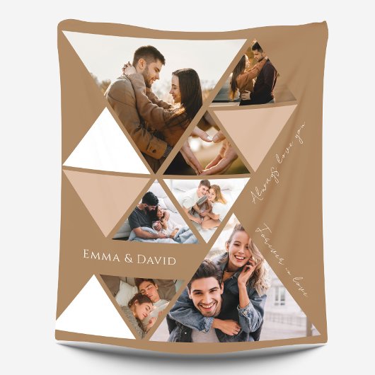 Liebe Foto Collage Modernes Elegantes Fleece Blank