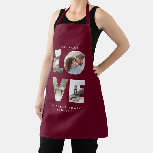Liebe Foto einfach modern personalisiert bordeauxr Schürze (InSitu)