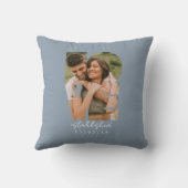 Liebe Foto Einfach Modernes Personalisiertes Dusty Kissen (Rückseite)