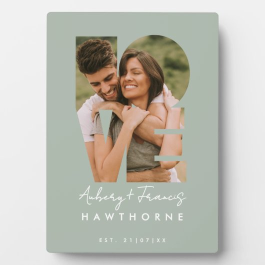 Liebe Foto Einfach Modernes Personalisiertes Gesch Fotoplatte (Vorderseite)