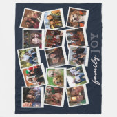 Liebe Foto Frame Collage Navy Custom Color Fleecedecke (Vorderseite)