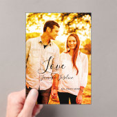 Liebe Foto fügen Sie Name est. Ehepaar Acryleinladungen (Insitu (Handheld))