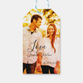 Liebe Foto fügen Sie Name est. Ehepaar Geschenkanhänger (Rückseite)