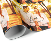 Liebe Foto fügen Sie Name est. Ehepaar Geschenkpapier (Rolleneckpunkt)