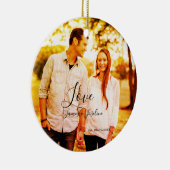 Liebe Foto fügen Sie Name est. Ehepaar Keramik Ornament (Rechts)