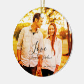 Liebe Foto fügen Sie Name est. Ehepaar Keramik Ornament (Links)