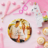 Liebe Foto fügen Sie Name est. Ehepaar Pappteller (Party)