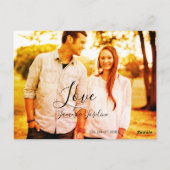 Liebe Foto fügen Sie Name est. Ehepaar Postkarte (Rückseite)