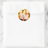 Liebe Foto fügen Sie Name est. Ehepaar Runder Aufkleber (Tasche)