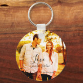 Liebe Foto fügen Sie Name est. Ehepaar Schlüsselanhänger (Vorderseite)