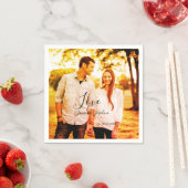 Liebe Foto fügen Sie Name est. Ehepaar Serviette (Beispiel)