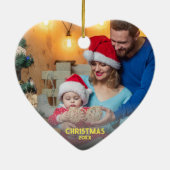 *~* LIEBE FOTO Gold Glitzer Herzdekoration Keramik Ornament (Hinten)