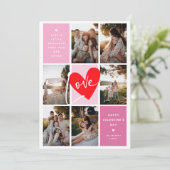 Liebe Foto Grid Valentine Feiertagskarte (Stehend Vorderseite)