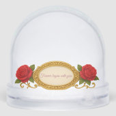 Liebe Foto Keepake Elegante Rose Blumenstrauß Erin Schneekugeln (Rückseite)