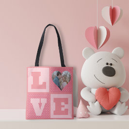 Liebe Foto Pink Hearts Muster Valentines Tasche
