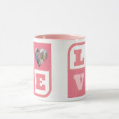Liebe Foto Pink Hearts Muster Valentines Tasse (Zentrum)