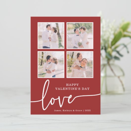 Liebe Foto Valentinstag Karte (Stehend Vorderseite)