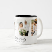 Liebe FotoCollage 4 Fotos Jubiläumsgeschenk Zweifarbige Tasse (VorderseiteRechts)