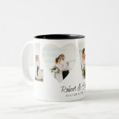 Liebe FotoCollage 4 Fotos Jubiläumsgeschenk Zweifarbige Tasse (Vorderseite Links)