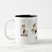 Liebe FotoCollage 4 Fotos Jubiläumsgeschenk Zweifarbige Tasse (Links)