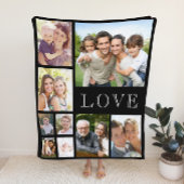 Liebe FotoCollage Black Fleecedecke