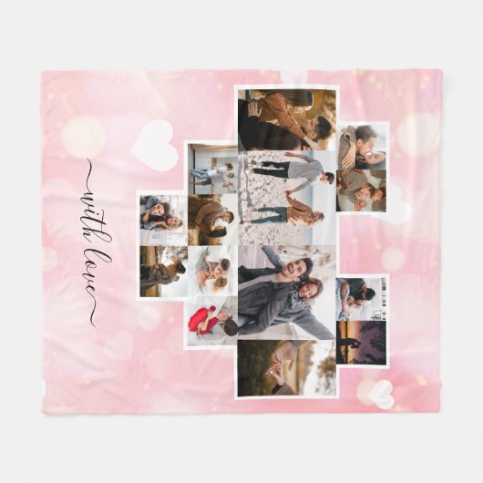 Liebe FotoCollage Fleecedecke (Vorderseite (Horizontal))