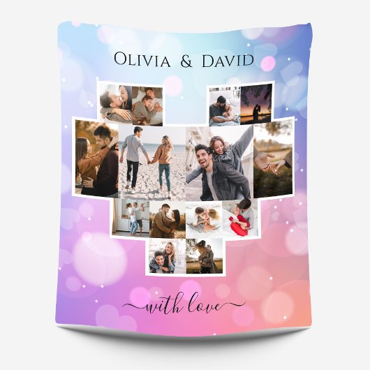 Liebe FotoCollage Fleecedecke