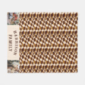 Liebe FotoCollage Personalisiert KARIERT Fleecedecke (Vorderseite (Horizontal))