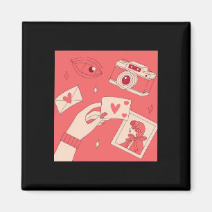 Liebe Fotografie Augen Kamera Digitale Kunst Illus Magnet