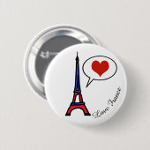 Liebe Frankreich Button (Vorne & Hinten)
