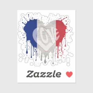 Liebe Frankreich Flagge Aufkleber