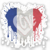 Liebe Frankreich Flagge Aufkleber (Vorderseite)